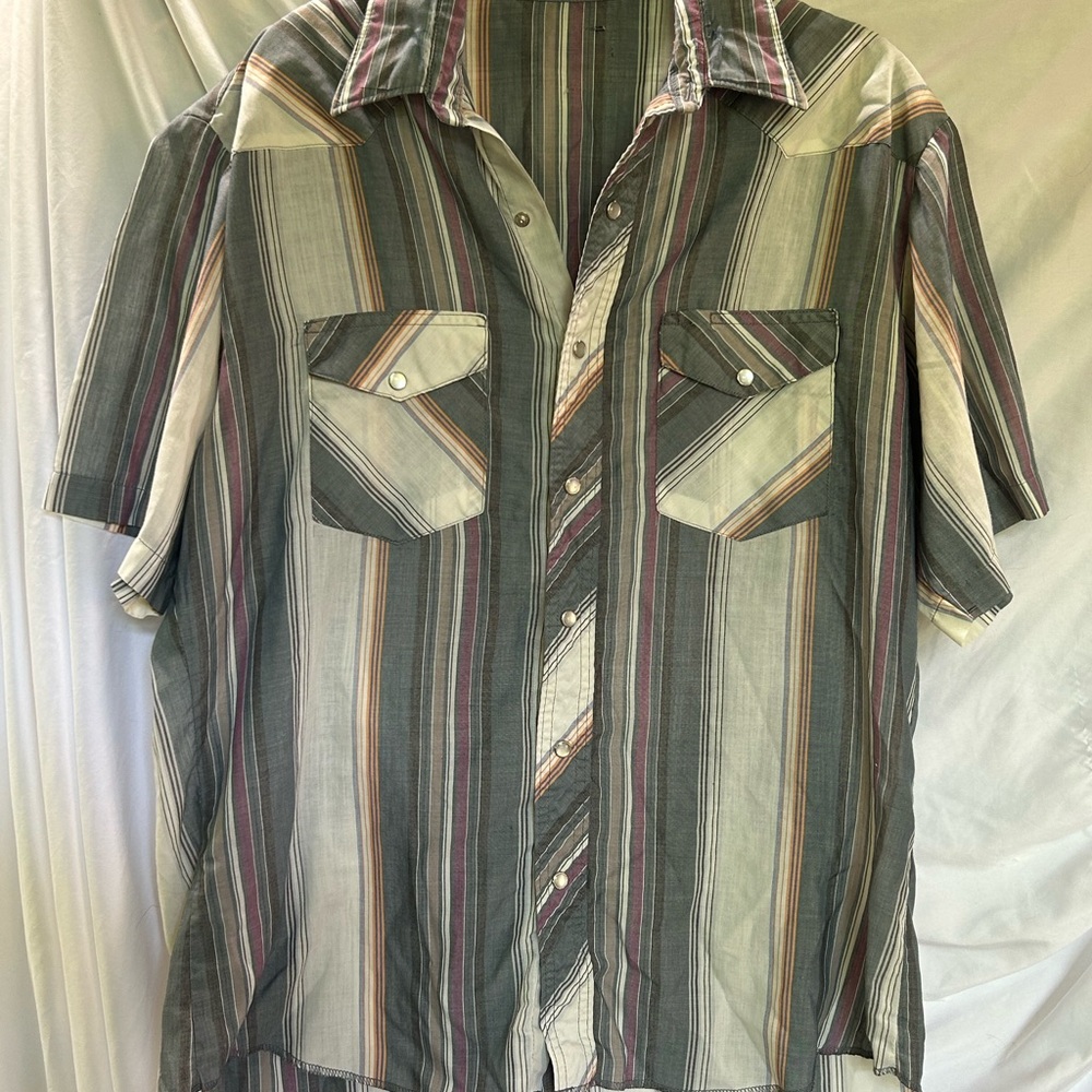 Vintage Striped Pearl Snap Shirt